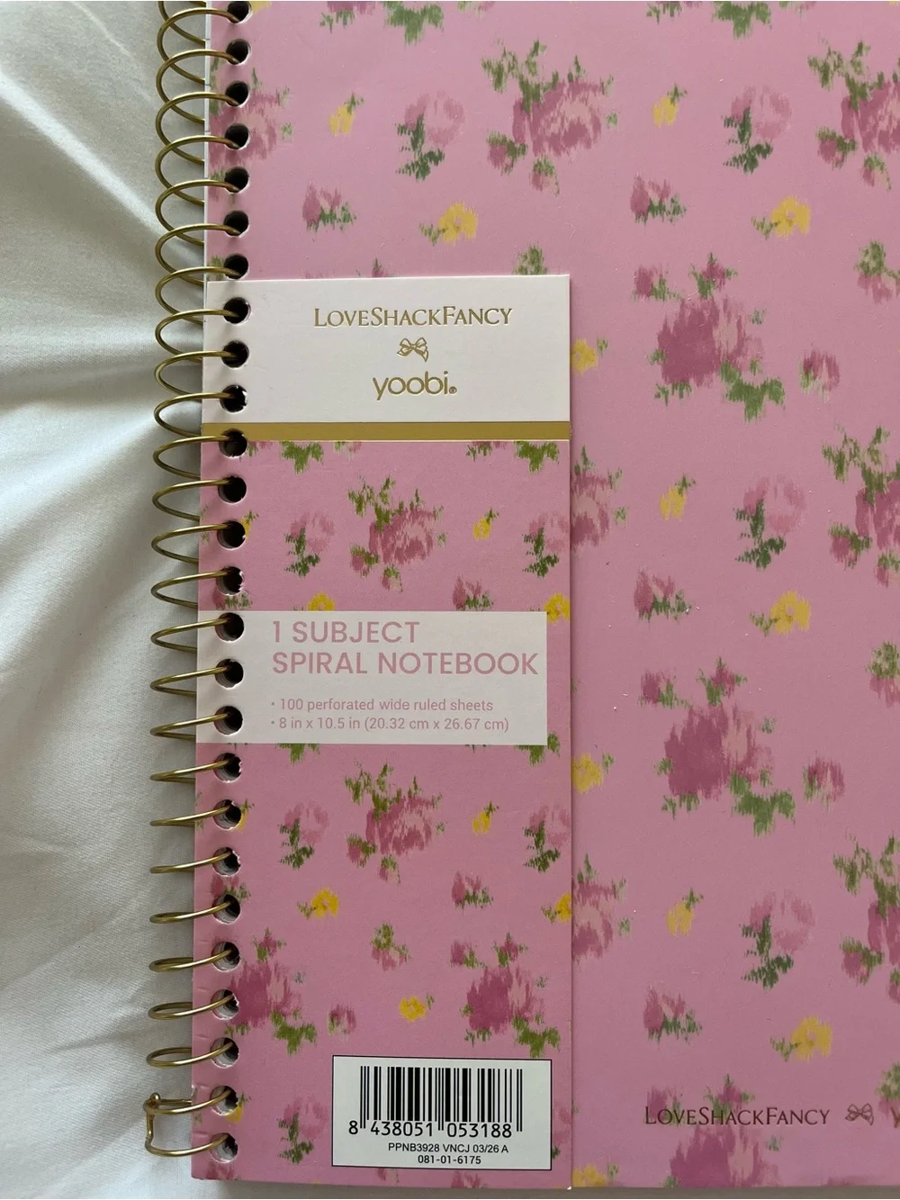 Love Shack Fancy Notebook Ibiza Sunset Ikat Rose Floral Wide Ruled Spiral School